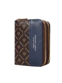 [Large Capacity] Women Large Capacity Wallet - Dual Zipper Short Wallet, Retro Clutch, Card Holder, Style, Durable Faux Leather, Multiple Card Slots, Zipper Closure - Suits Classic European-Style Wallet - Multicolor - View 13