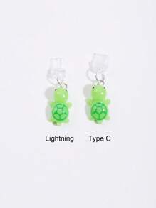 1pc Mini Turtle Design Dust Plug, DIY Pendant Accessory, Compatible With IPhone & Type-C Charging Ports - Multicolor - View 12