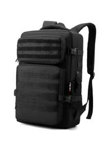 Men's Tactical Backpack, Large Capacity Student Laptop Backpack, Outdoor Multi-Functional Travel Hiking Rucksack Big Bag Camping - Black - View 2