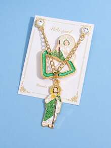 2pcs Golf Hat Clip, Simple Metal Cartoon Pin, Fun Decorative Needle Golf Hat Emblem,Baseball Cap Chain, Creative Saint Brooch,Gift For Friends (Gift Card) ﻿ - Multicolor - View 6