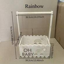 木制婴儿淋浴箱衣柜，木制婴儿淋浴箱衣柜，男孩和女孩婴儿淋浴木制篮子礼物，迎婴礼物，适合怀孕礼物，适合新父母爱情人节 - 彩色 - 查看 11