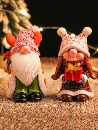 1pc/2pcs, 5.11inch Creative Resin Faceless Old Man Figurine, With Gift Bag Design, Suitable For Spring, Graduation, Mother's Day, Theme Party Decor, Outdoor, Indoor, Tabletop, Garden Decoration, Birthday Party Favor