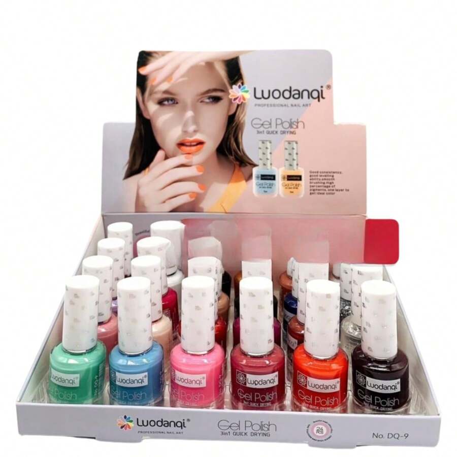Caja 24 Piezas Gel Polish Uñas 3 en 1 - Multicolor - Ver 1