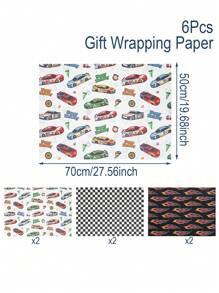 3/6Pcs Race Car Theme Gift Wrapping Paper, Racing Party Wrapping Paper, 70*50cm Packaging Paper, Waterproof Wrapping Paper, Racing Event Decoration Supplies, Flower Bouquet Supplies, Racing Birthday Party Decor, Baby Shower Supplies, 1st Birthday Party Decor, Wedding Decor, Bridal Shower Favors, Gender Reveal Party Supplies, Daily Party Supplies, Gift Wrapping Supplies, Racing Driver Fans Meeting Favors, Perfect Gifts For Racing Lover