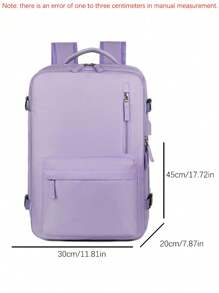 1 Pc Fashionable Multifunction Travel Backpack With Luggage Strap Design. Portable Minimalist Work Bag With Multi Compartments.