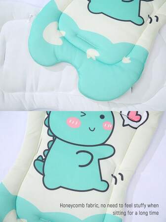 1pc Baby Stroller Seat Cushion, Soft & Breathable Shock-Absorbing, Reversible 4-Season Use, Multi-Hole Fixed Anti-Slip Design, Applicable To Car Seats, High Chairs, Etc.