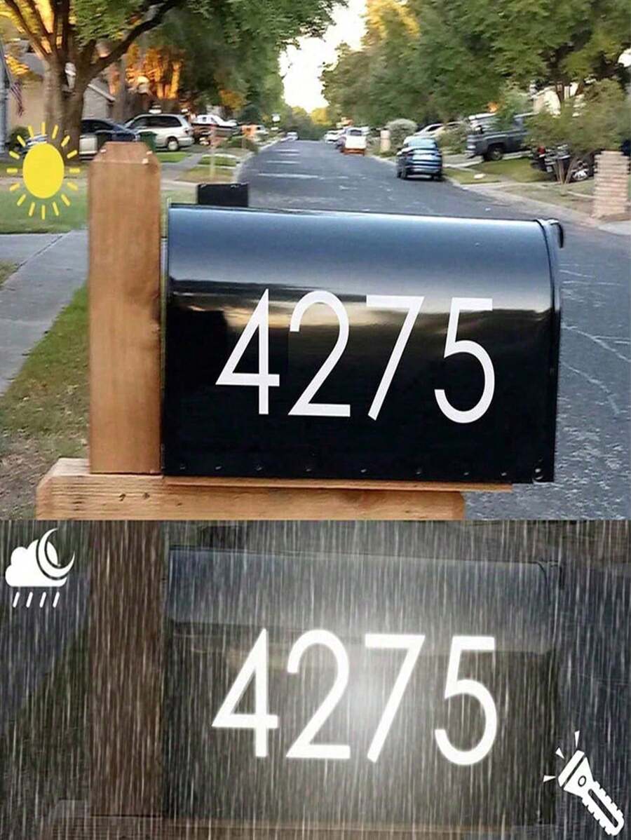 10/30pcs/Set Reflective Mailbox Numbers Sticker Decal Die Cut Classic Numbers Set For Mailbox, Signs, Window, Door, Cars, Trucks, Home, Business, Address Number, Indoor Or Outdoor Wall Art Bedroom Decor Decor Stickers Home Decor Living Room Wall Paper Wall Stickers Party Decorations Living Room Decor Bedroom Office Decor Home Decor Items Personalised Stickers - Multicolor - View 1