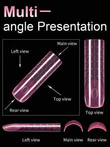 140pcs/Box Gel Nail Tips Kit, Pre-Formed False Nails For Gel Polishing, Soak-Off Easy Nail Extension Acrylic Fake Nail Tips, Crystal Nail Mold Without Paper Form For Quick Uv/Led Extension, Dual-Ended Nail Extension Tool Press On Nails Nail Supplies