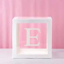 Cajas de globos blancos, con letras para Baby Shower, 1 caja con 1 letra o 1 juego de 4 cajas y letras B-A-B-Y, decoraciones de fiesta de baby shower para fiestas de cumpleaños, cajas de globos transparentes, bloques claros para fiestas de cumpleaños, duchas nupciales, revelación de género, decoraciones de cajas de globos