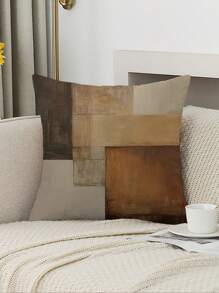 2 件装抽象现代艺术抱枕套，17.7*17.7 英寸 - 复古棕色，隐藏式拉链，触感柔软，可机洗，适用于客厅和户外装饰 - （不含枕芯） - 彩色 - 查看 7