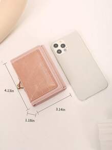 Small Wallet Credit Card Decor Small Wallet Trifold Letter Graphic For Women Wallet Mini Wallet Purse Wallet Wallet Wallet - Dusty Pink - View 3
