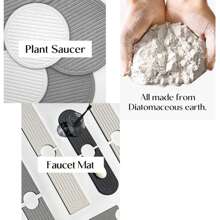 2pcs/Set Faucet Mat For Kitchen Sink 24'' Long Diatomite Fast Drying Stone Sink Tray Super Absorbent Prevents Moisture Buildup Faucet Splash Guard For Bathroom Counter