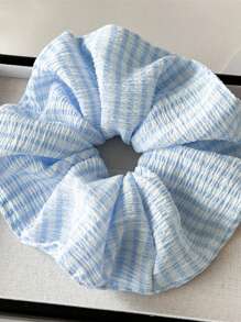 独特设计，高端质感，超大镂空发髻发圈，褶皱边缘，时尚螺旋发饰，格纹涤纶休闲发圈，发绳，马尾辫发圈，头饰