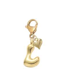 Bubble Letter Cute Necklace Pendant, Bag Charm - Lucky Crystal Pendant With Golden Heart Pendant, Letter A-Z, Shiny Alloy Bag Backpack Keychain - Perfect Gift For Birthday And Special Occasions, Keychain Bag Backpack Car Charm, Gift For Women And Girls, Wallet And Handbag Accessories. Small Gift For Women On Birthday, Valentine's Day, Mother's Day. - Gold - View 14