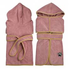 Dog Lover And Dog Mom Love Bathrobe, Cat/Dog Lover Gift And Dog/Cat Mom Love Pet Sleepwear, Absorbent Towel Robe, Hooded, Warm, Paw Print Embroidery, Tie Waist, Super Soft Fabric, Suitable For Small Medium Large Dog Lover And Dog Mom Loves