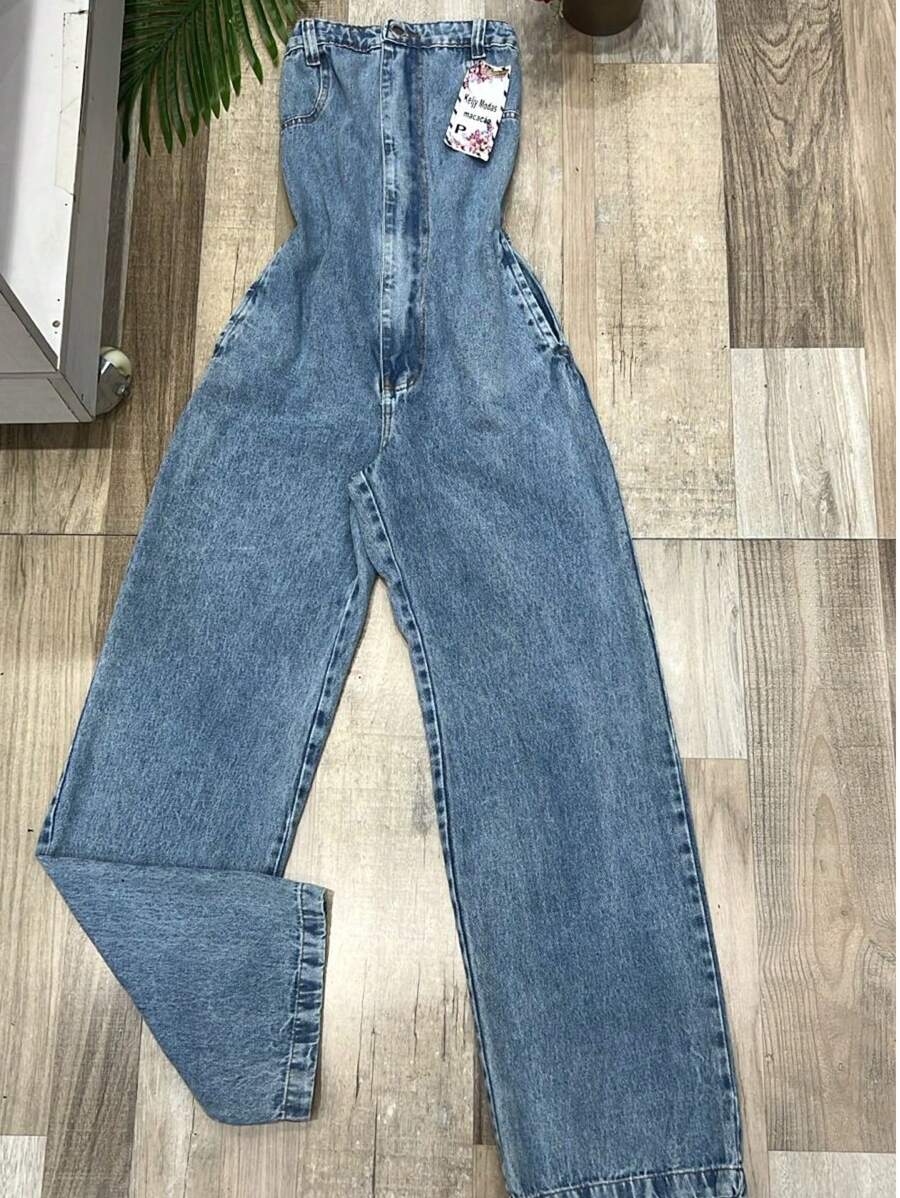 Take It Off Overalls - 中等水洗藍 - 查看 1