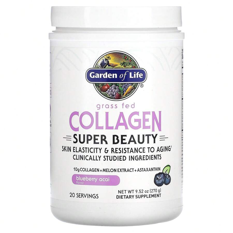 Garden Of Life Grass Fed Collagen, Super Beauty, Blueberry Acai, 9.52 Oz (270 G) - Others - View 1