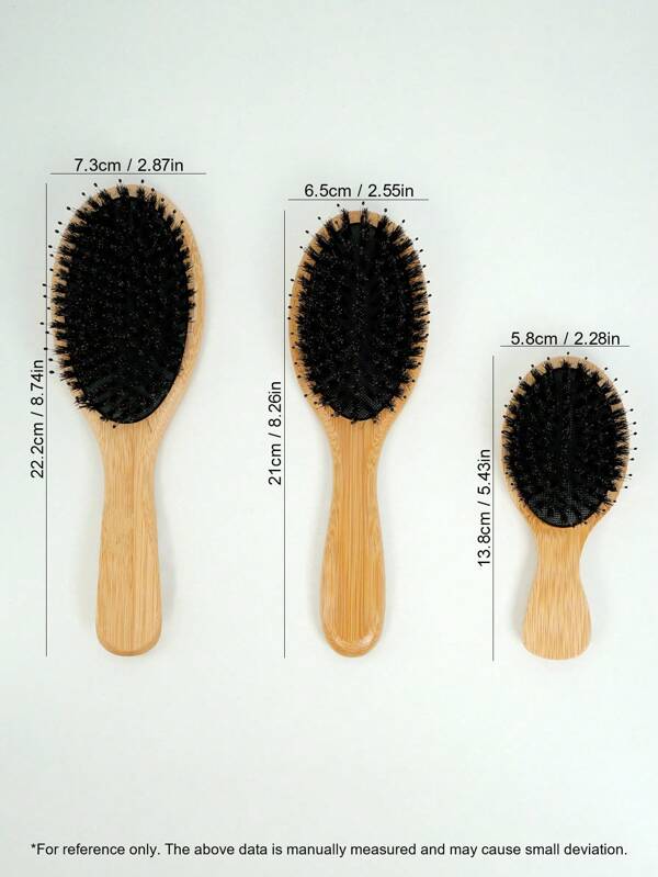 1 Pc /3pcs Oval Air Cushion Bamboo Comb,Boar Bristle Hair Brush,Bamboo Paddle Hair Brush With Handle,Hair Brushes For Women Men Kid, Mane & Nylon Bristle Brush For Wet/Dry Hair Smoothing Massaging Detangling, Detangling Brush For Long, Curly Or Any Type Of Hair,Men's And Women's Styling Brush,Beauty Hair Tool,Hair Care,Baber/Home Use