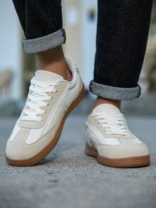 2025 New Spring/Summer Men & Women Black Lace Up Casual Sneakers, Retro Versatile Breathable Lightweight Running Shoes For Students & Couples - White - View 4