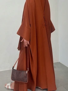 Bata abierta de unicolor para mujer - Naranja - Ver 4