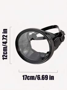 1pc Stainless Steel Oval Classic Rubber Diving Snorkel Mask For Fishing, Snorkeling, Free Diving, Tempered Glass Oval Anti-Fog Adult Diving Mask
