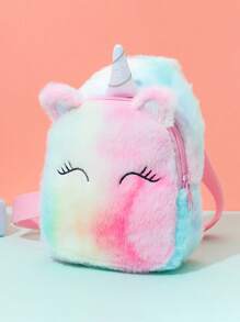1 Piece Per Pack, Winter Cartoon Unicorn Children'S Chest Bag, Cute Girls' Single Shoulder Crossbody Bag, Colorful Plush Storage Bag