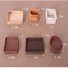 1 Set Realistic Miniature Strawberry Jam Bottle & Bread Basket Resin Decorative Ornaments