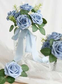 25 piezas de flores artificiales con aspecto real, rosas de espuma antigua con tallos para manualidades, ramos de boda, centros de mesa de baby shower, arreglos florales, decoración de mesas de fiesta y decoración del hogar