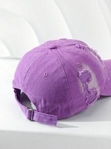 1pc Unisex Distressed Ombre Color Retro Casual Fashion Couple Cap - Multicolor - View 12