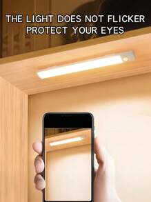 Striscia luminosa a LED con rilevamento di movimento a risparmio energetico, luce per armadi e credenze, luce notturna senza fili a LED, retroilluminazione per scale, ricaricabile, adatta per bagni, camere da letto, stanze, cucine, armadi, scale, corridoi e credenze
