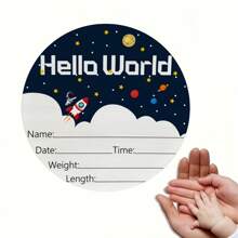 Cartel de anuncio de recién nacido, Cartel de "Hola mundo", Cartel de anuncio del nacimiento del bebé, Letrero con el nombre para utilizar como prop fotográfico, Regalo para la ducha de bebé de una nueva madre, regalo para la guardería, regalo para el baby shower, regalo para Pascua, cosas para niñas/niños