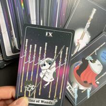 Yin Yang Cat Tarot Deck Cards Cute Cats Tarot ,Fortune Telling Board Game/This Tarot Card Game Full English Card Deck 83 Cards - Multicolor - View 5