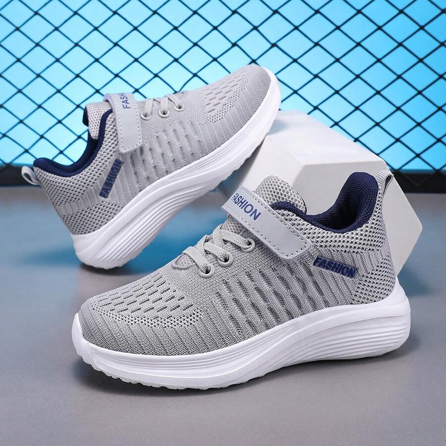 scarpi sportivi casual traspiranti in rete per ragazzi e ragazze, scarpe da running per grandi bambini con suola leggera e morbida, chiusura a strappo - comoda per uso all'aperto in primavera e autunno