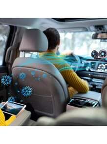 VENTILADOR DOBLE PARA CARRO - Negro - Ver 2