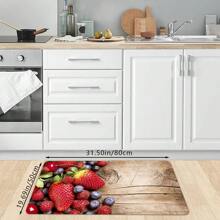 1pc Creative Multi-Color Fruit Printed Mat, Soft, Non-Slip And Dirt-Resistant Home Decor Mat, Suitable For Daily Use In Kitchen And Bathroom - Multicolor - View 8