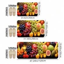 1pc Creative Multi-Color Fruit Printed Mat, Soft, Non-Slip And Dirt-Resistant Home Decor Mat, Suitable For Daily Use In Kitchen And Bathroom - Multicolor - View 3
