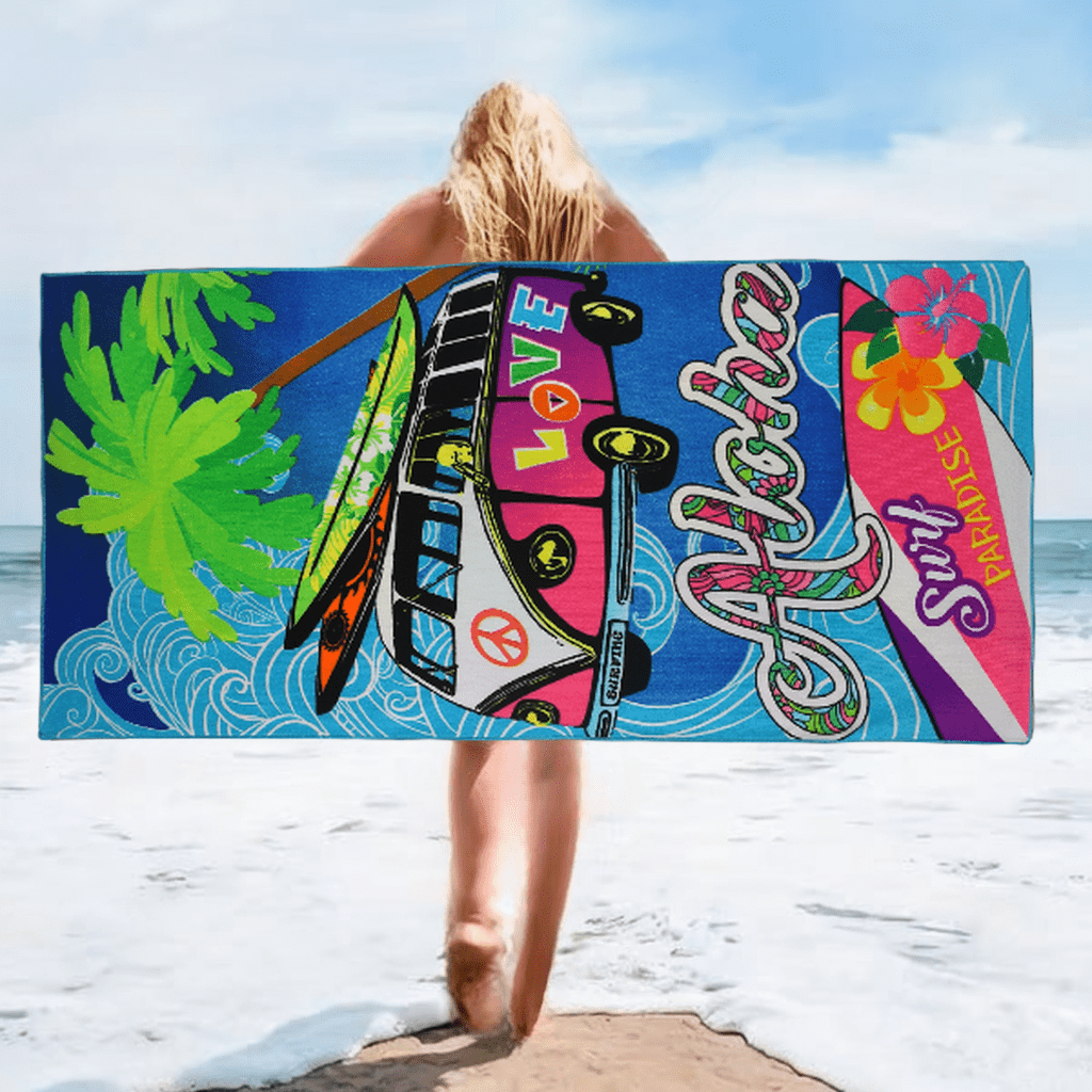 Toalha de banho absorvente multifuncional impressa de alta qualidade