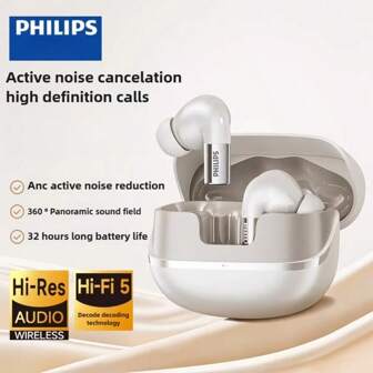 PHILIPS TAT3569 真无线蓝牙耳机，带 ANC 主动降噪，适合运动，高音质，新品上市