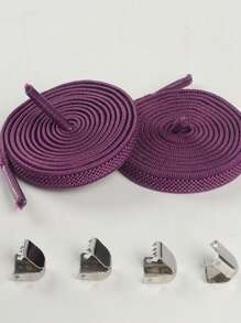 男女款弹性宽松鞋带，无需系带金属夹鞋带，百搭一脚蹬鞋，黑色、白色、彩色 - 彩色 - 查看 15