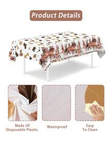 1Pc Western Cowboy Theme Party Tablecloth, 220*130cm Western Cowboy&Horse Printed Disposable Table Cover, Birthday Party Decoration, Home Decor, Baby Shower Gender Reveal Party Decor, Western Cowboy Theme Birthday Party Supplies, Table Decor, Table Cloth - Western Cowboy - View 7