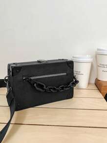 1 Male Bag, Niche Crossbody Men's Small Shoulder Bag, Japanese Men's Bag, Shoulder Bag, Box Shaped Bag, Small Square Bag, Crossbody Men's Bag Sling Bag Mobile Phone Bag Side Bag Pouch