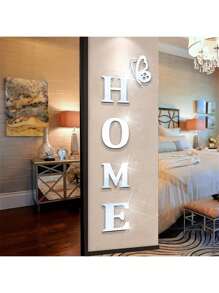 5pcs Acrylic 3D Mirror Wall Decals With Sayings, Ideal For Corridor And Entryway Wall Decor,Stickers,Wall Decal, Vinyl Decal For Home Decorations,Spring Decoration Items Refresh Your Home,Rama Decoration Stickers Gifts Birthday Graduation Room Decor Wall Mirror Mirror For Room Bathroom Decor Living Room Decor - Silver - View 10