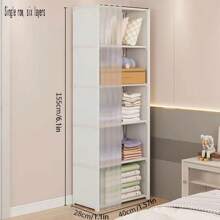 1pc Wardrobe Organizer, Simple Assembly Dust-Proof Clothes Storage Cabinet Rack, Suitable For Rental Home - Multicolor - View 16