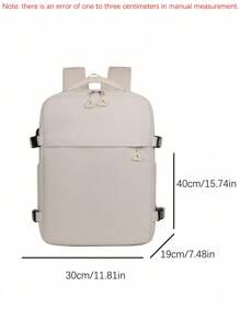 1 Pc Fashionable Multifunction Travel Backpack With Luggage Strap Design. Portable Minimalist Work Bag With Multi Compartments.Personality School Bag With USB Charging Port.Business Casual Weekender Bag With TSA Friendly Functional.Practical Student Laptop Bag With Laptop Compartment. - Beige - View 10
