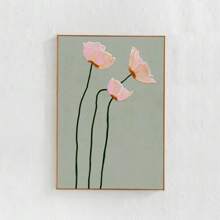 1 pezzo Stampa su tela artistica da parete floreale vintage dei papaveri, senza cornice, in stile minimalista giapponese-scandinavo, decoro rustico vintage per camera da letto, soggiorno, appartamento, dorm, decorazione moderna per la casa