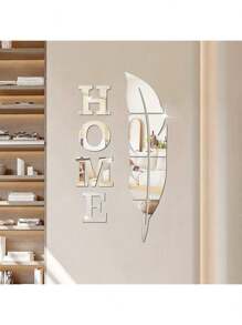 5pcs Acrylic 3D Mirror Wall Decals With Sayings, Ideal For Corridor And Entryway Wall Decor,Stickers,Wall Decal, Vinyl Decal For Home Decorations,Spring Decoration Items Refresh Your Home,Rama Decoration Stickers Gifts Birthday Graduation Room Decor Wall Mirror Mirror For Room Bathroom Decor Living Room Decor - Silver - View 6