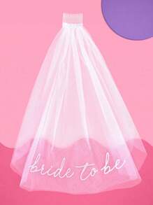 1件装新娘头纱发箍带梳子，婚礼新娘头纱，单身派对配饰，白色蝴蝶结新娘头纱，优雅多层珍珠头纱发夹新娘头纱，婚礼蝴蝶头纱白色珍珠发夹薄头纱新娘短头纱发饰单身派对 - 彩色 - 查看 1