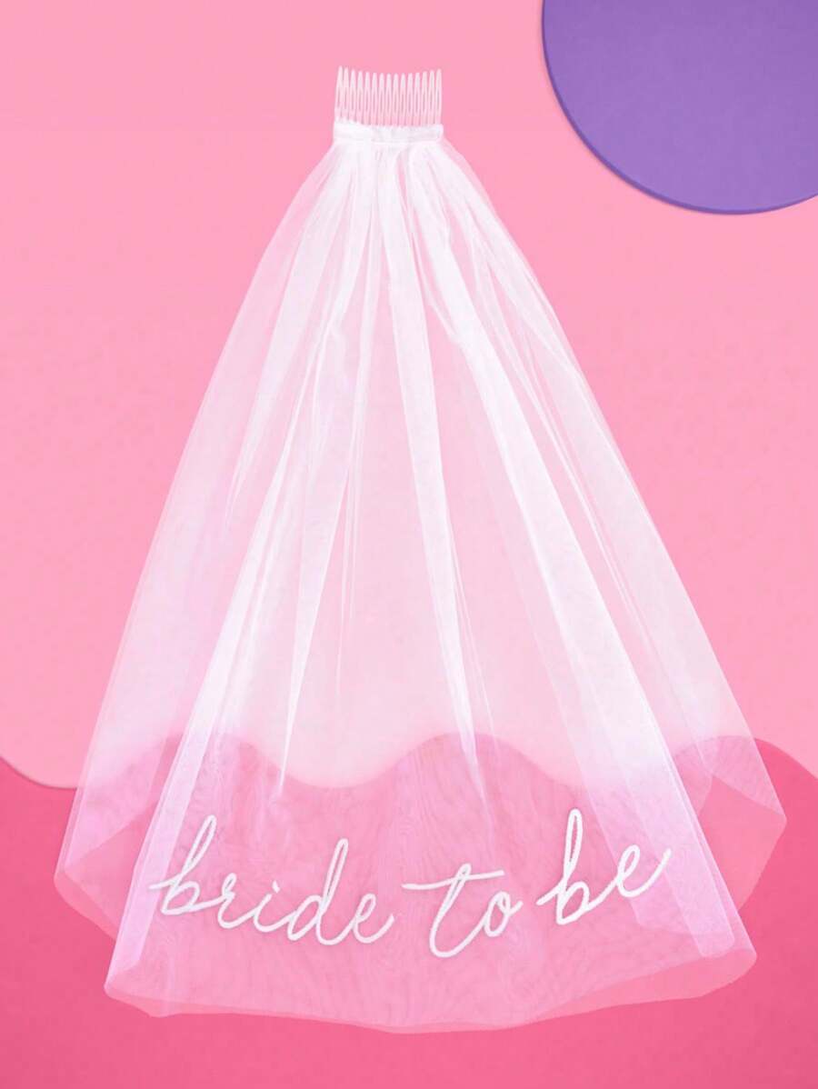 1件装新娘头纱发箍带梳子，婚礼新娘头纱，单身派对配饰，白色蝴蝶结新娘头纱，优雅多层珍珠头纱发夹新娘头纱，婚礼蝴蝶头纱白色珍珠发夹薄头纱新娘短头纱发饰单身派对 - 彩色 - 查看 1