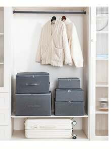 1PC Storage Box Large Clothes Household Foldable Fabric Storage Basket Dormitory Wardrobe Clothing Pants Storage Box - Grey - View 12