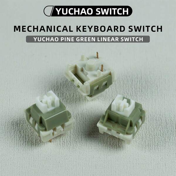 Interruptor mecánico de teclado lubricado en fábrica, interruptor linear de 5 pines, interruptor lineal para escribir, juegos, núcleo guía de POM, tipo MX para teclados mecánicos